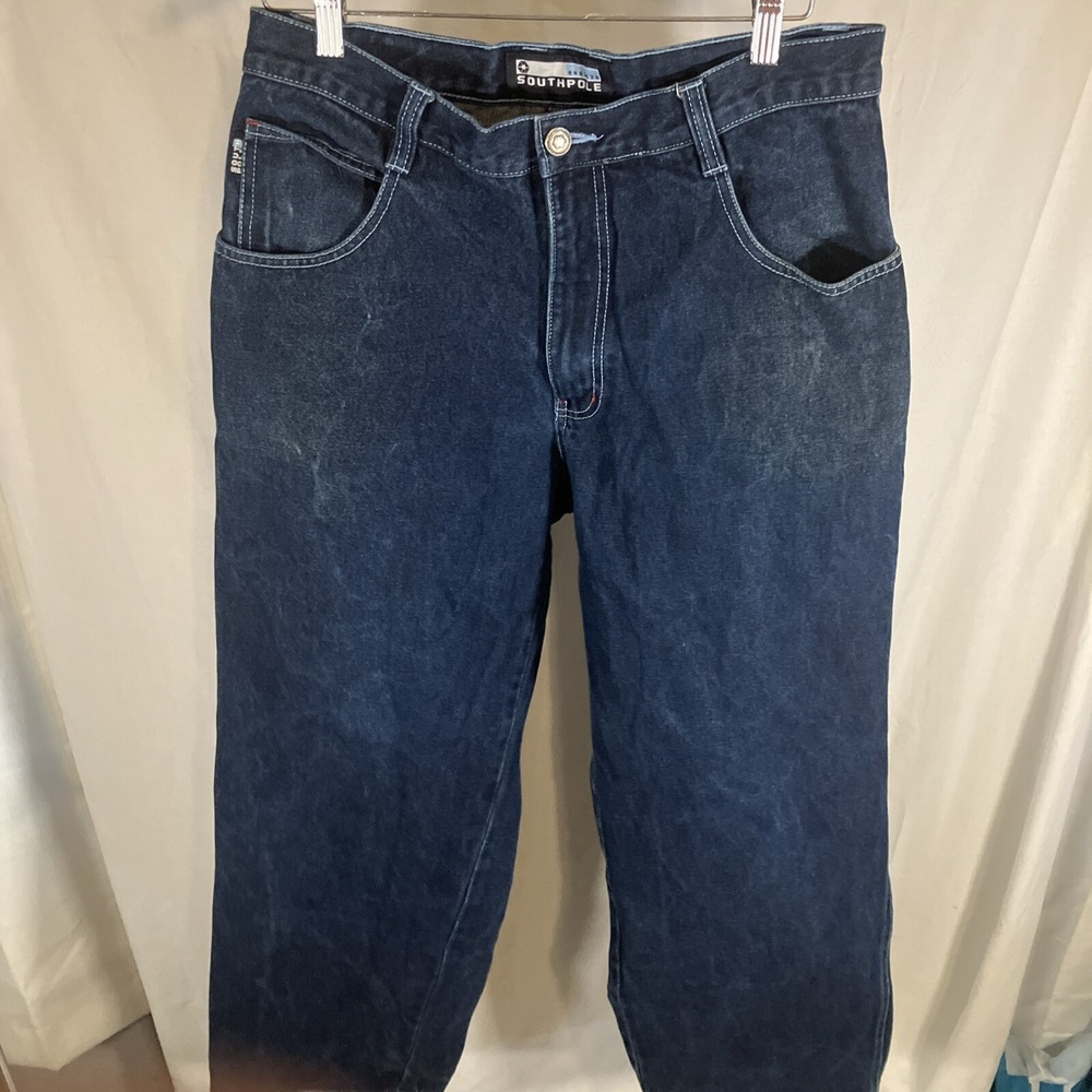 Vintage 2000s Y2K Southpole Baggy Blue Skater JNCO Style Jeans Size 33x30